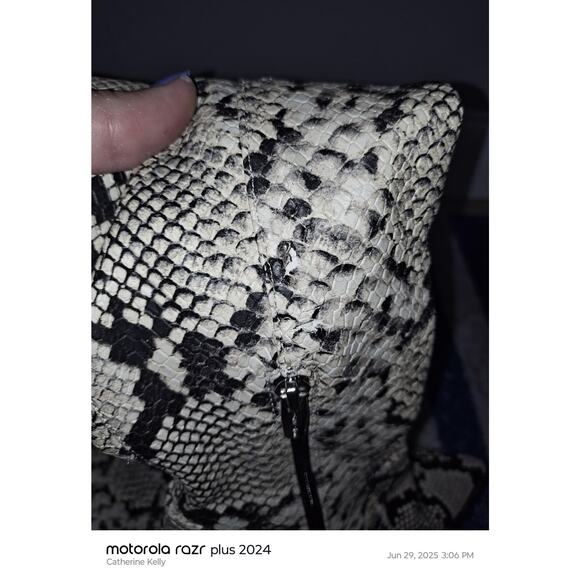 Vince Camuto Cottara Over-The-Knee Black White Snake pointed Western Boots... - Picture 5 of 7